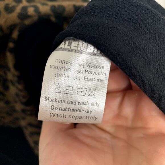 Alembika Chiu Oversized Cheetah Mock Neck Top Women XL Brown - Picture 13 of 13